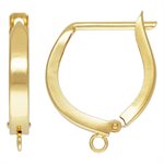 14.0mm Horseshoe Huggie Earring w / Closed Ring