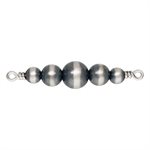 3&4&5mm 5 Oxidized Graduated Bead Connector
