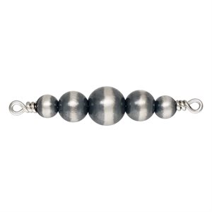 3&4&5mm 5 Oxidized Graduated Bead Connector