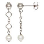 Ball Post w / Clover Chain 4.0mm Pearl Drop